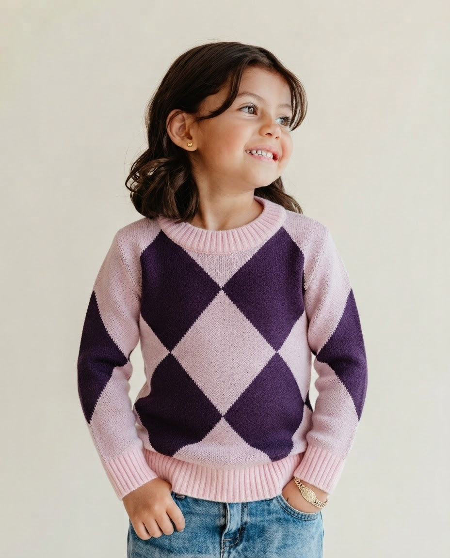 Girls Jaqured Pullover