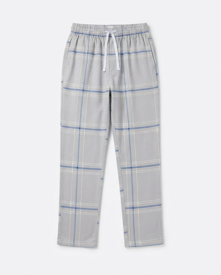 Men Long Sleeves Top W/Plaid Pant Pyjama