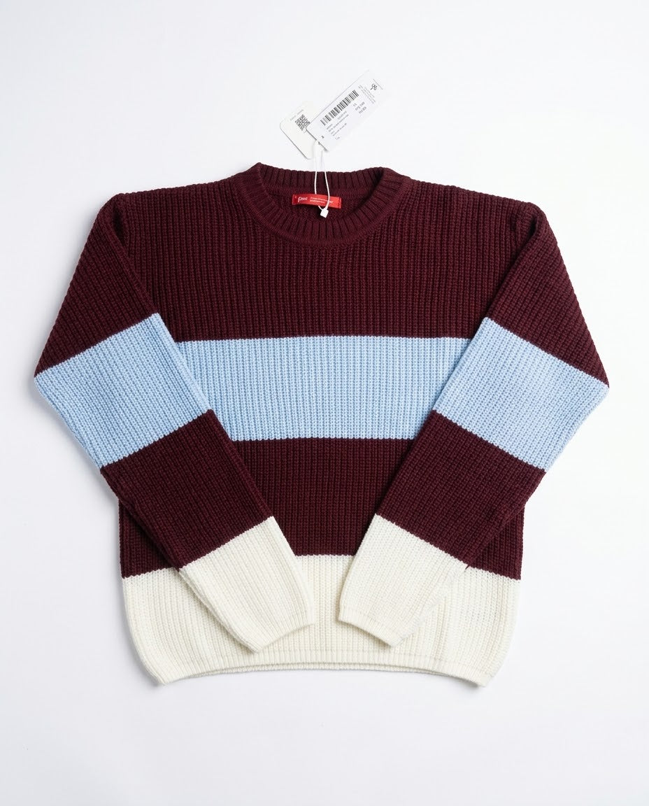 Women Stripped Pullover Round Neck
