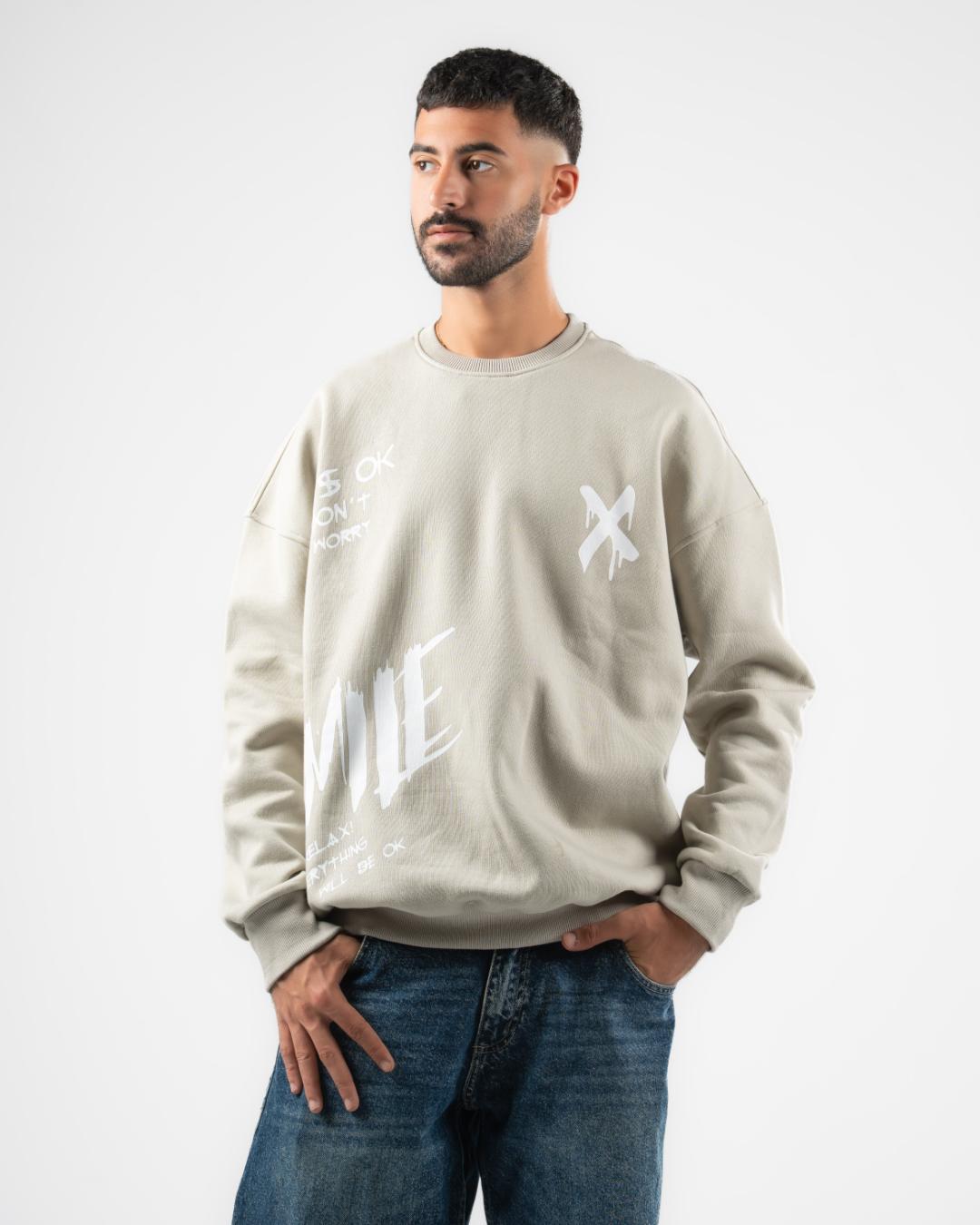 سويت شيرت رجالي كبير الحجم برقبة دائرية