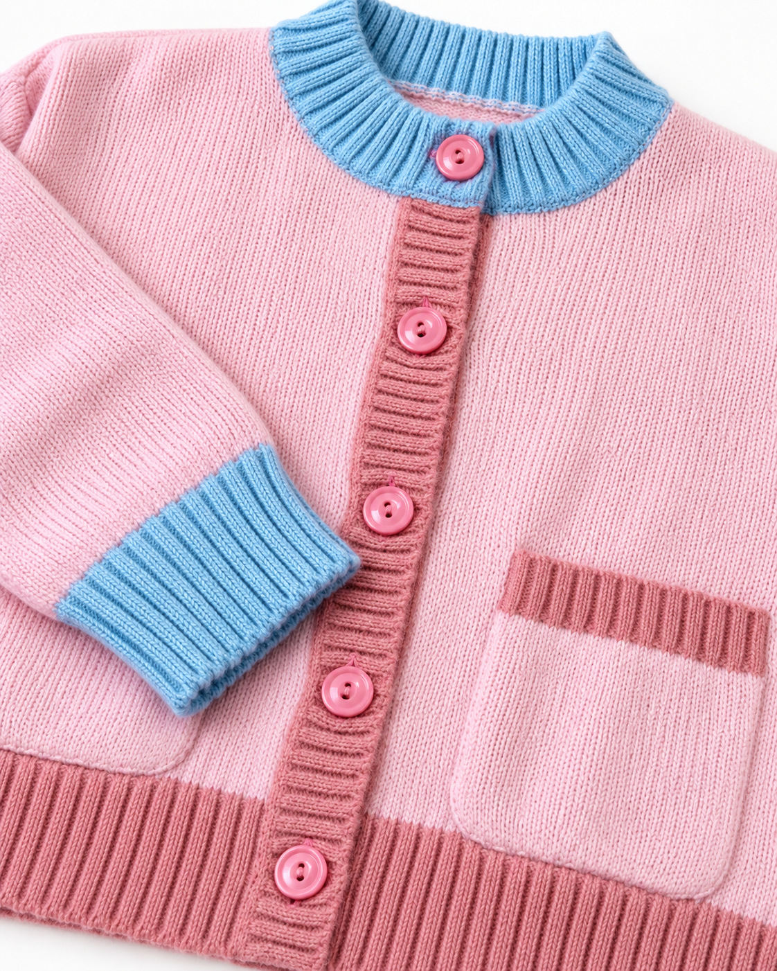 Girls Buttons Pullover W/2 Pockets