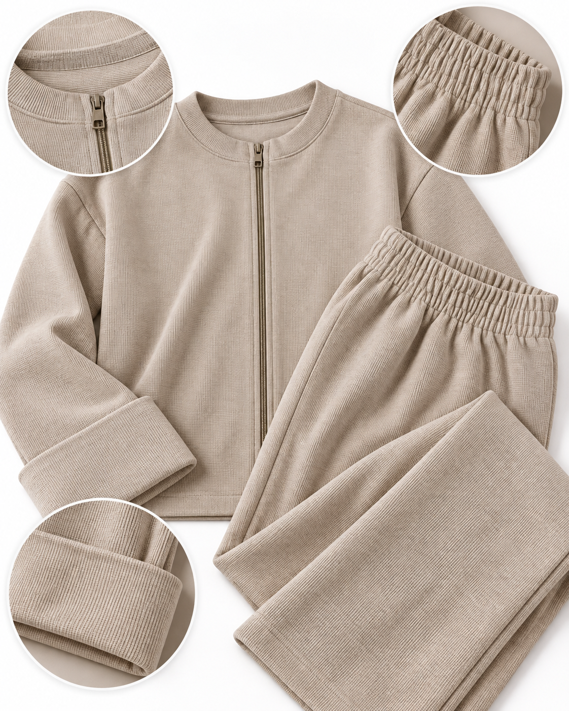 Women Plain Set W/Zipper