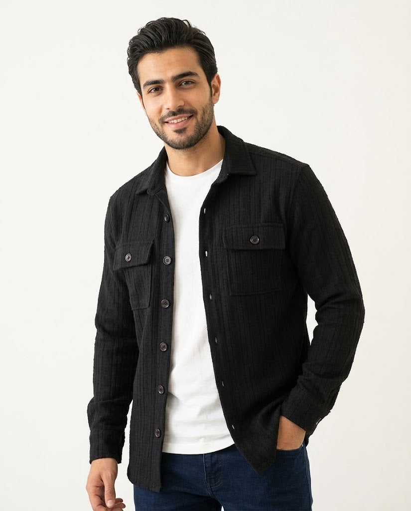 Men Jaqured Overshirt