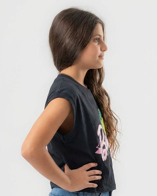 Girls Printed Barbie Cut T-Shirt