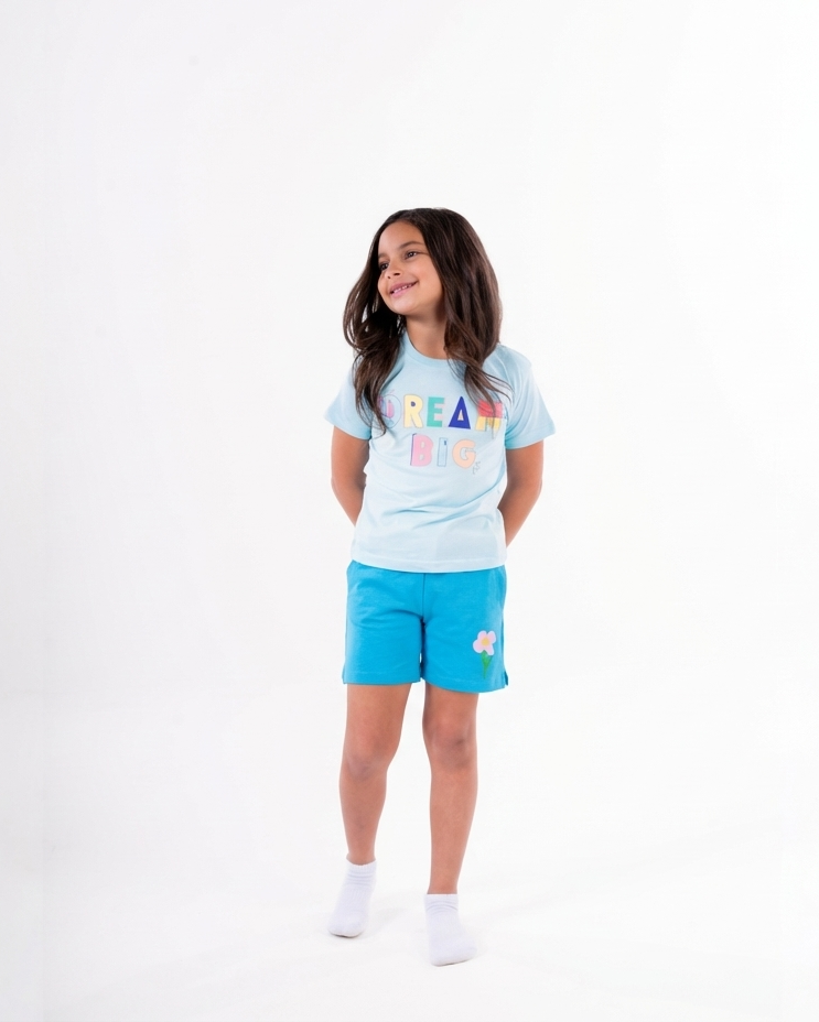 Girls Printed Flower Short