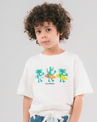 Boys Printed Half Sleeves T-shirt Over Size