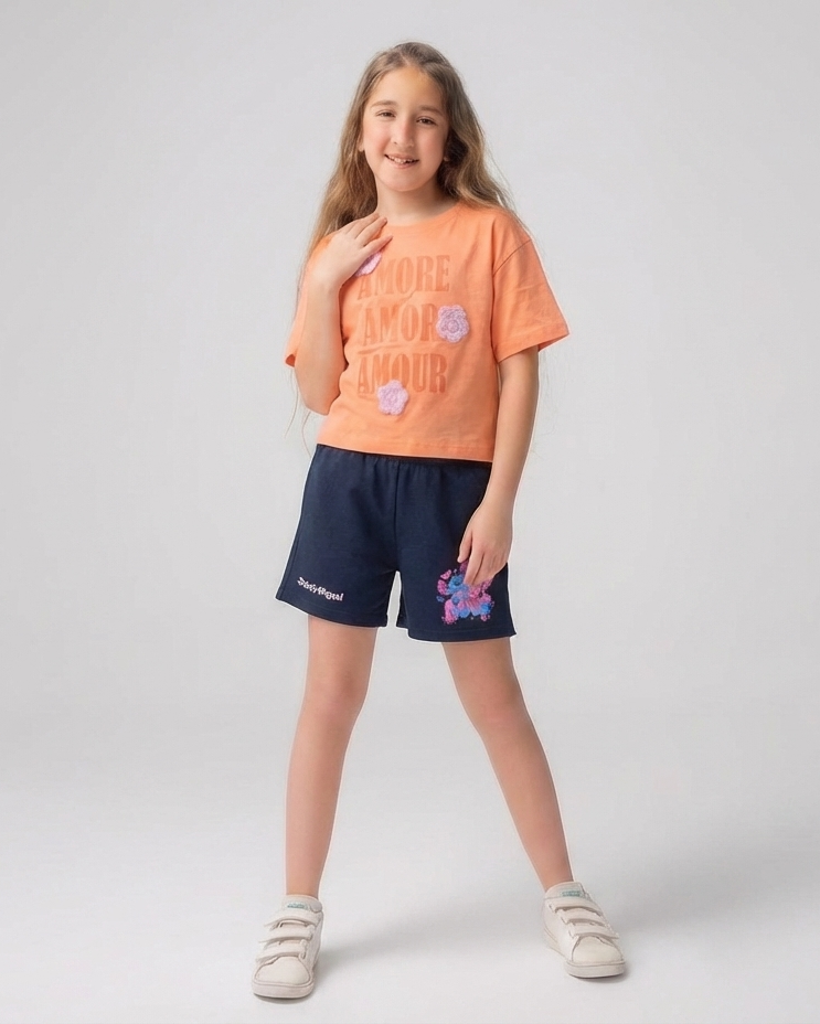 Girls Printed Amore Half Sleeves T-Shirt