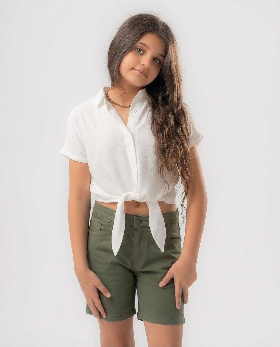 Girls Gabardine Short