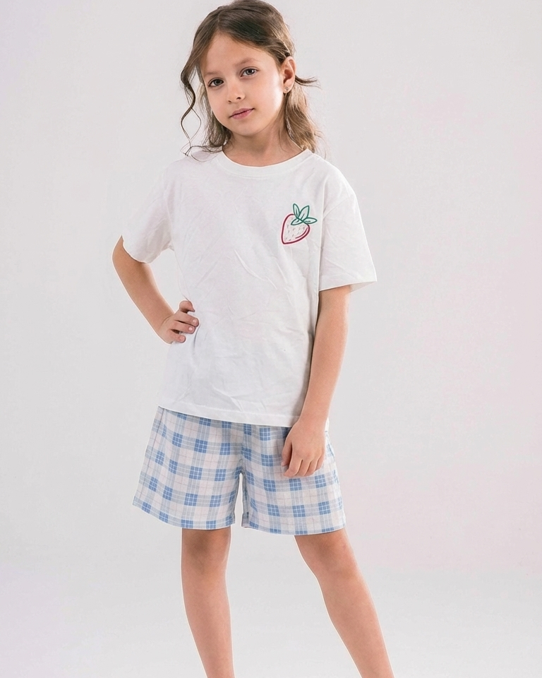 Girls Printed Half Sleeves Pyjama