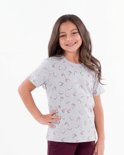 Girls Printed Short Sleeve T-shirt