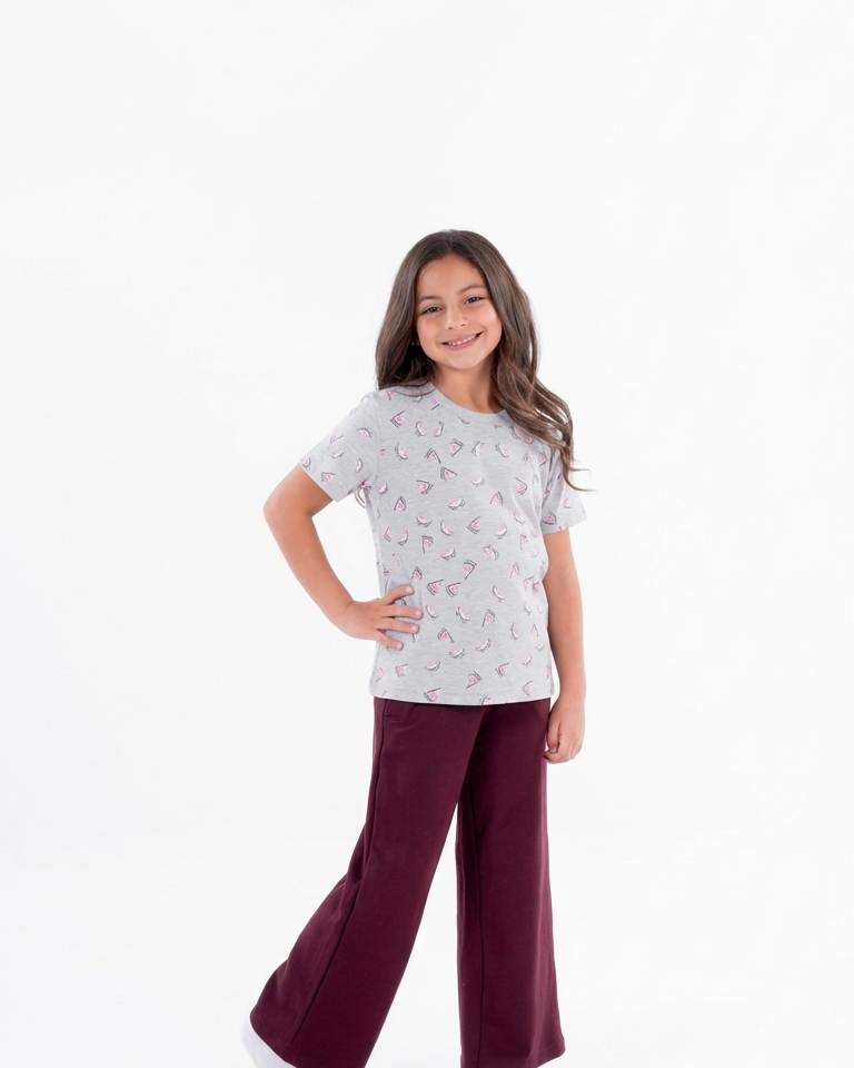 Girls Printed Short Sleeve T-shirt