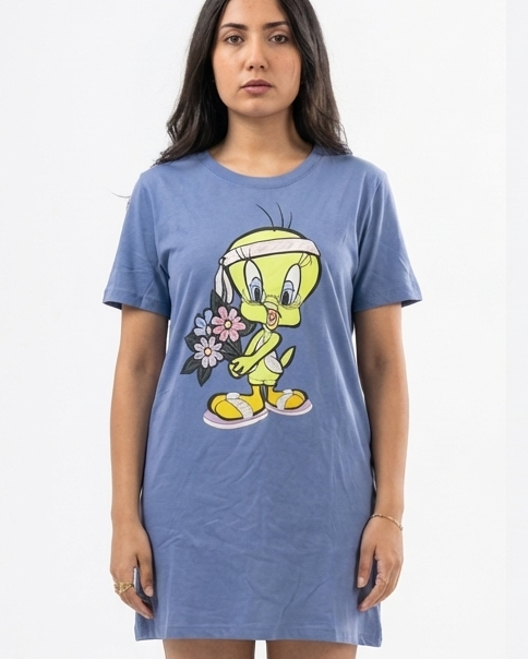 Women Printed Half Sleeves Nightgown