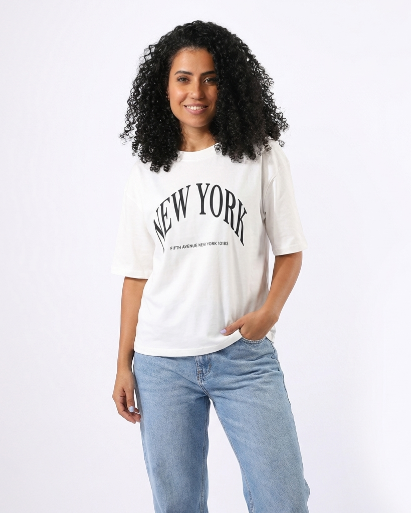 Women Stripped Half Sleeves T-shirt