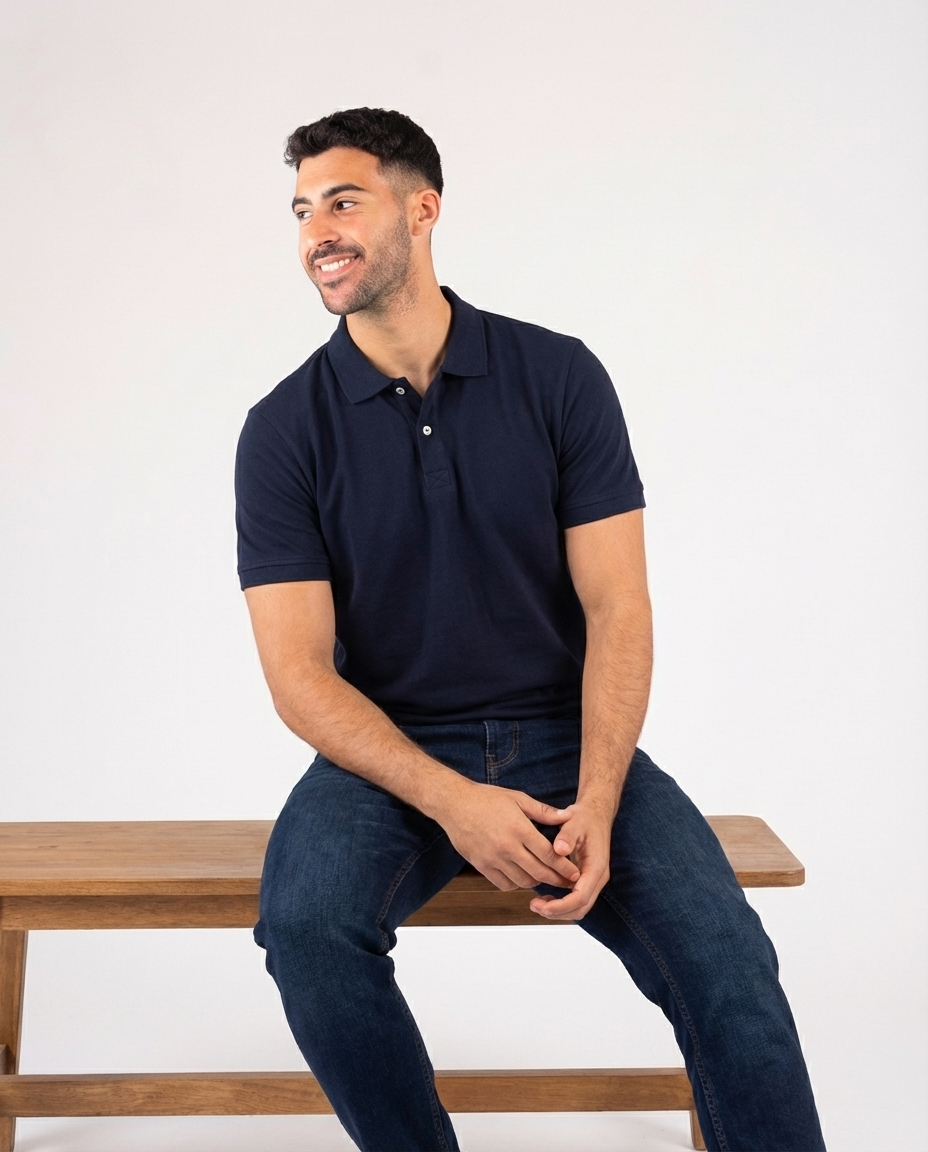 Men Plain Half Sleeves Polo T-shirt