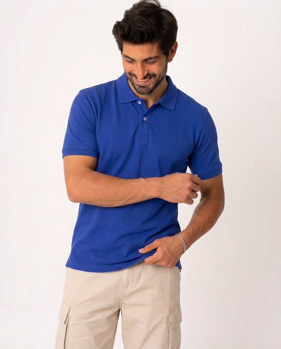 Men Plain Half Sleeves Polo T-shirt
