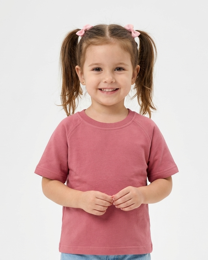 Girls Plain Short Sleeves T-Shirt