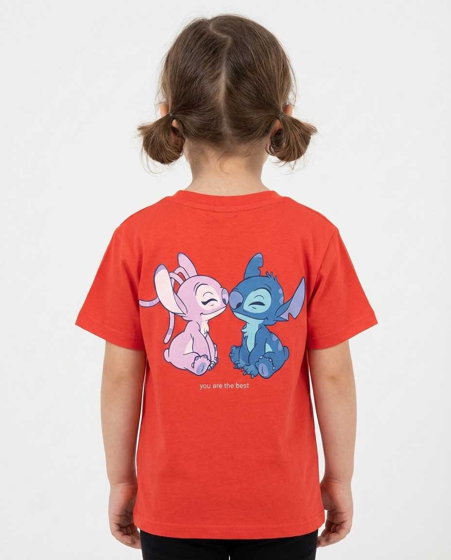 Girls Printed Stitich Half Sleeves T-shirt