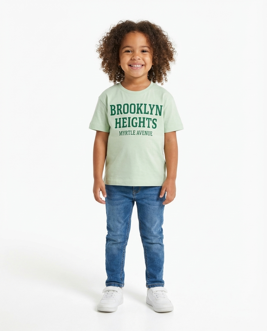 Girls Printed Brooklyn Half Sleeves T-Shirt