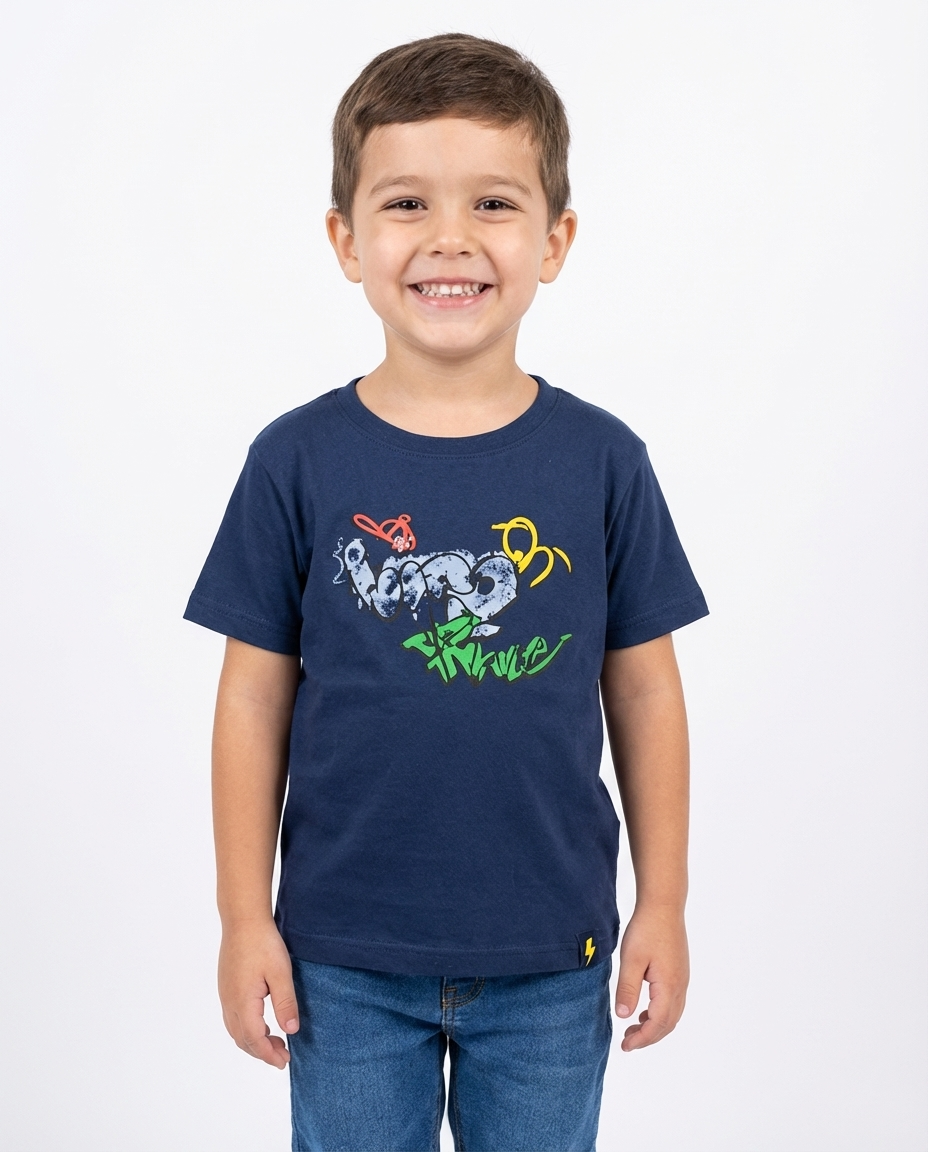 Boys Printed Half Sleeves T-Shirt Over Size