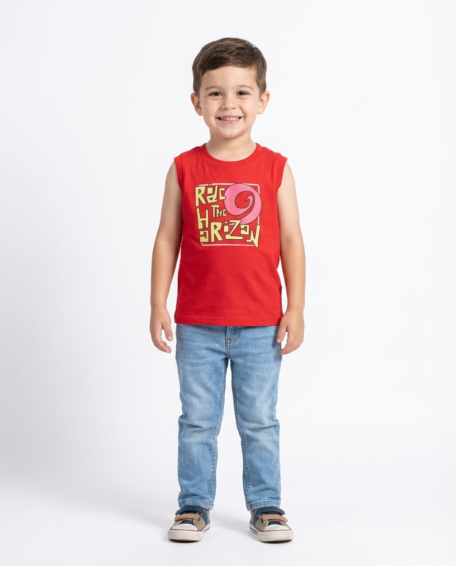 Boys Printed Sleeveless T-shirt