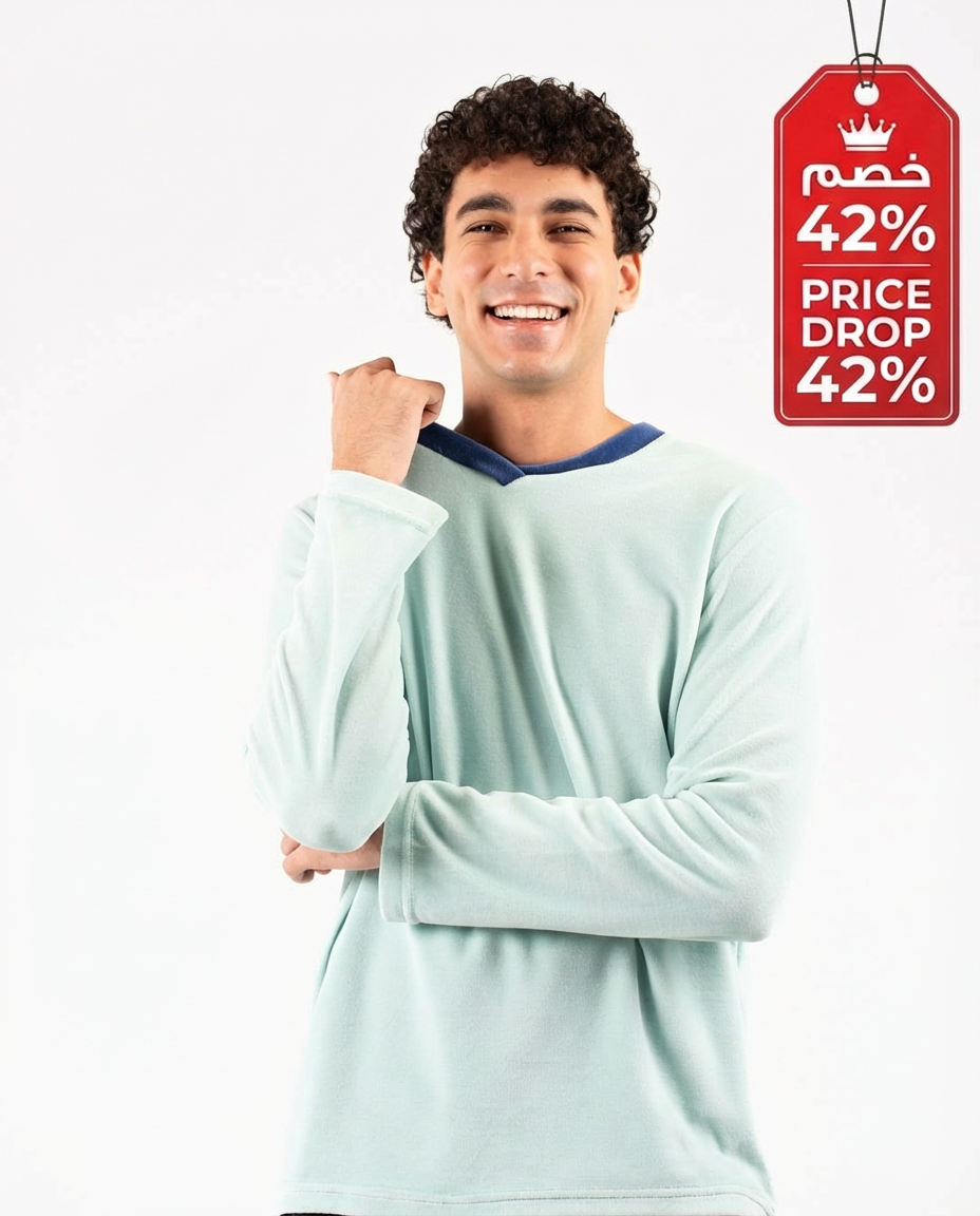 Men Velour Pyjama Long Sleeves