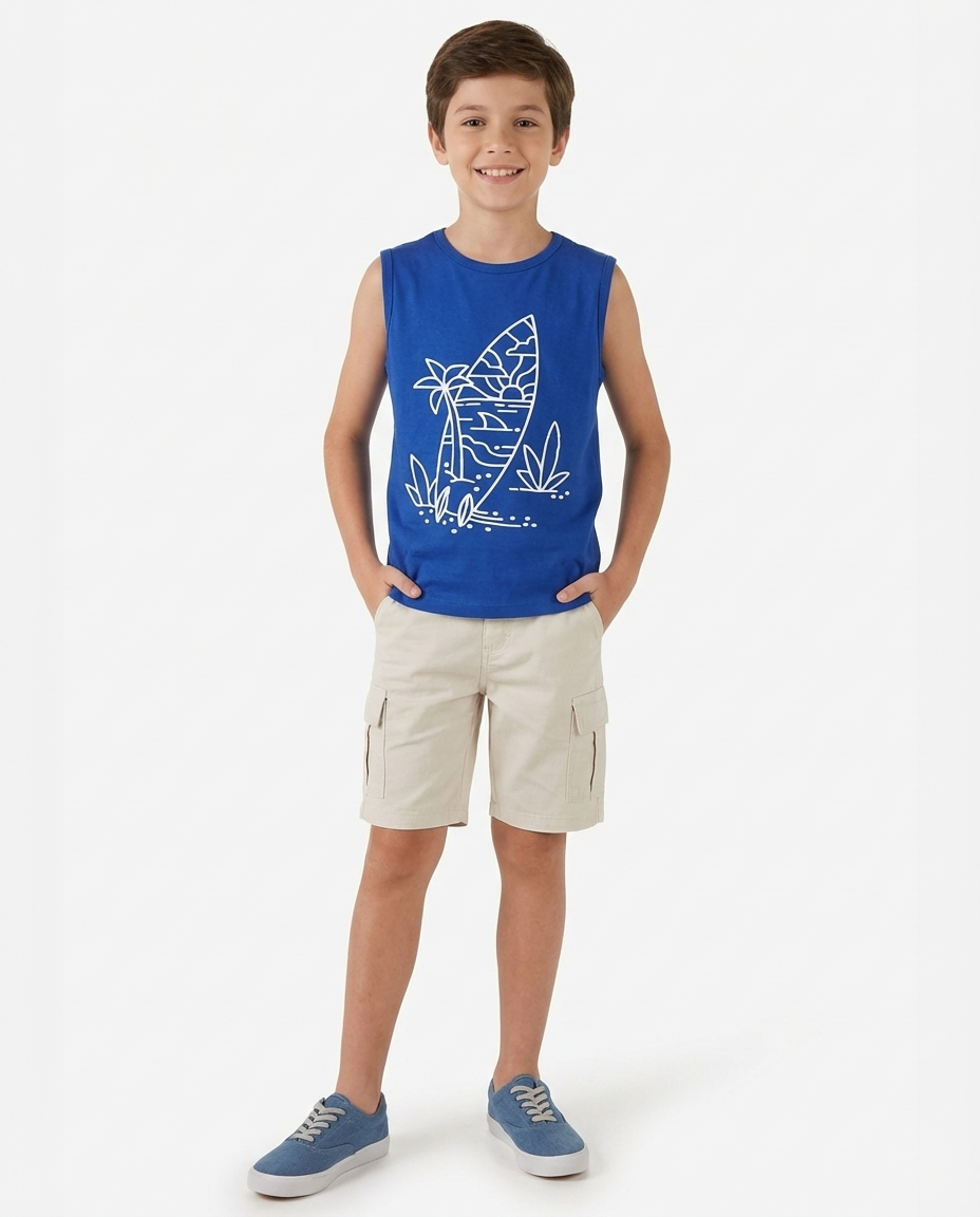 Boys Printed Tree Cut T-Shirt