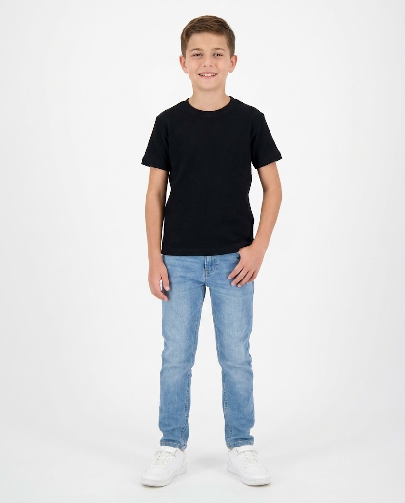 Boys Jaqured Half Sleeves T-shirt