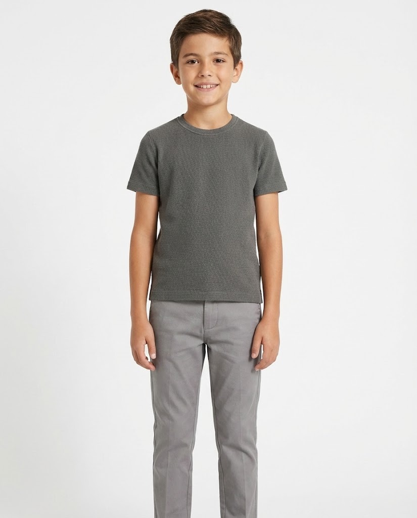 Boys Jaqured Half Sleeves T-shirt