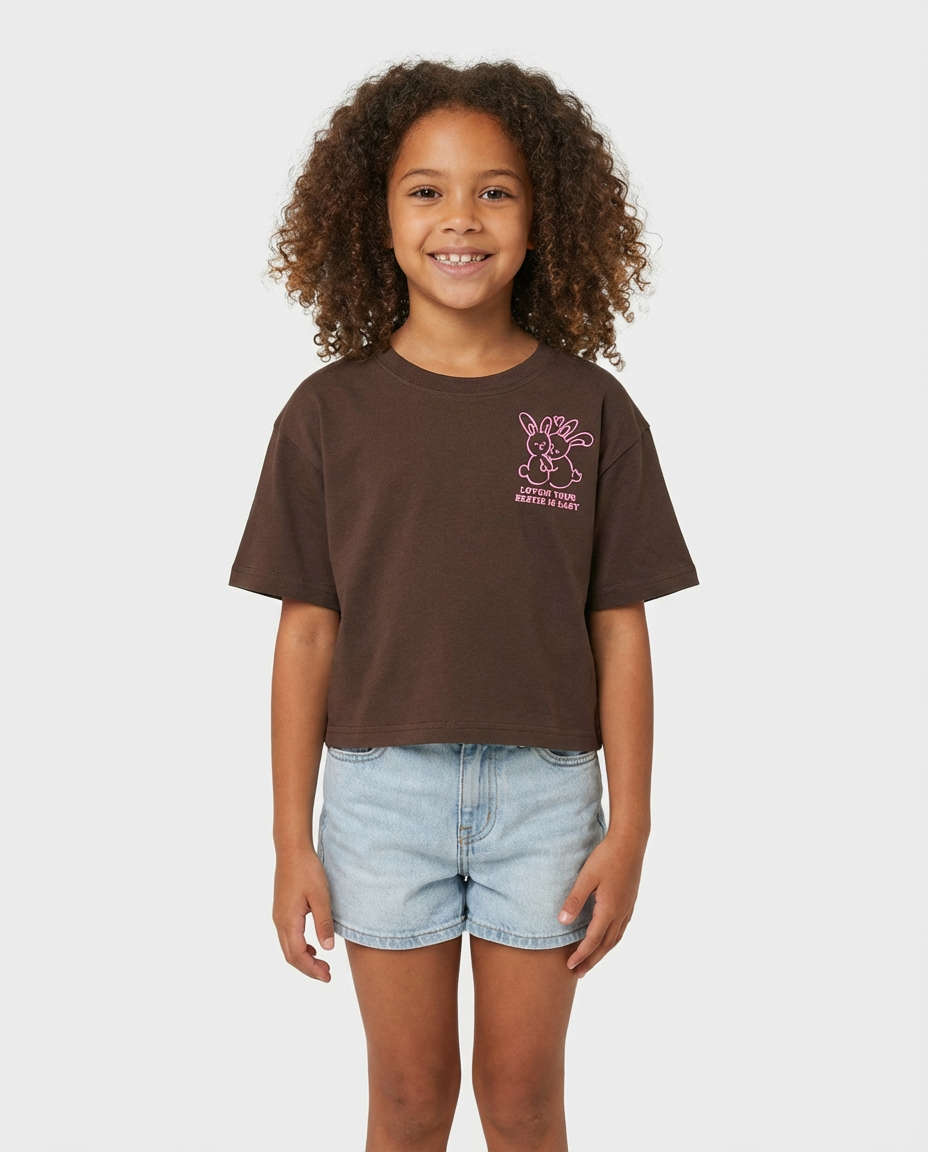 Girls Printed Loving Half Sleeves T-shirt