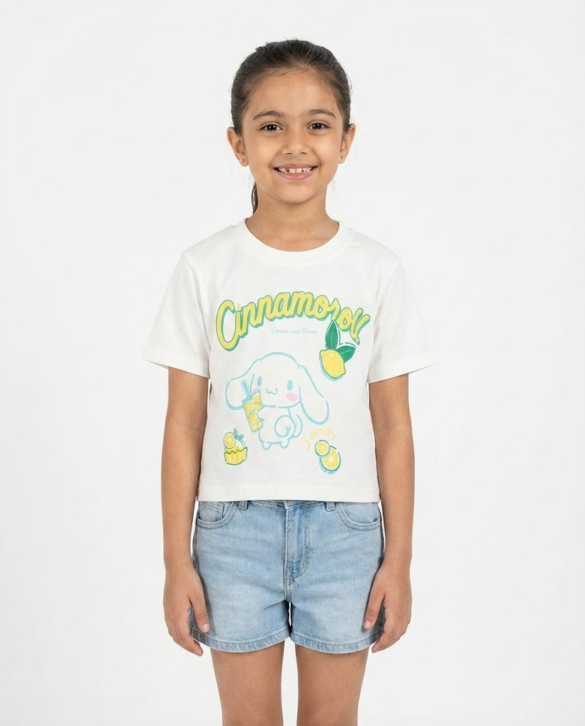 Girls Printed Half Sleeves T-shirt