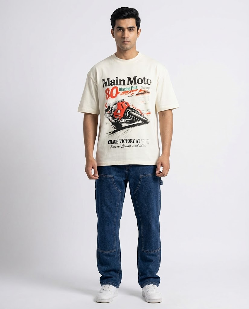 Men Printed Main Moto T-shirt Half Sleeves