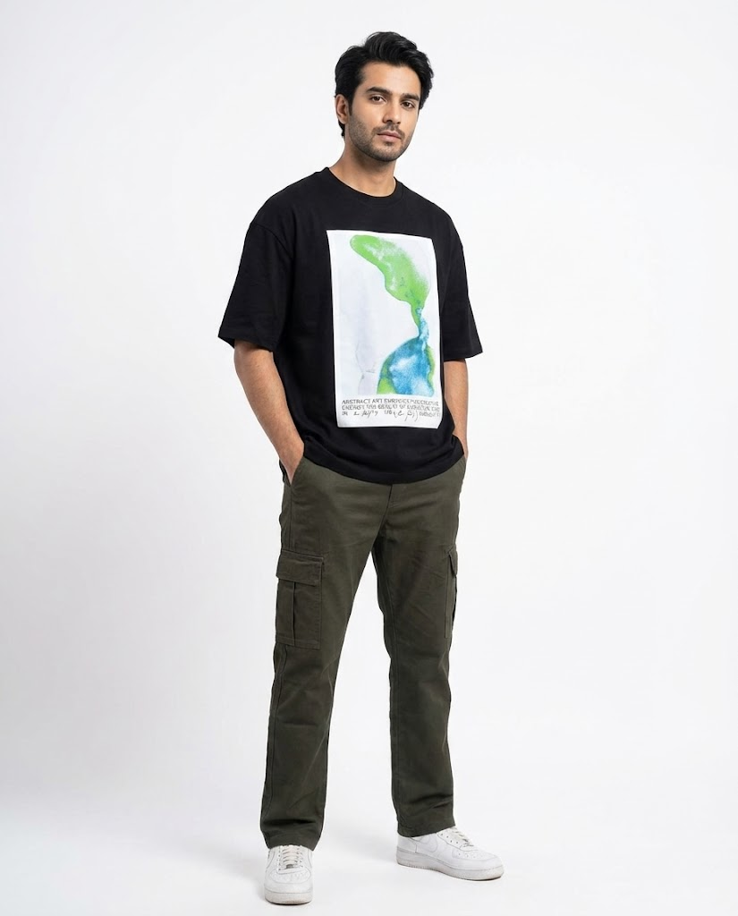 Men Printed Oversize Half Sleeves T-shirt