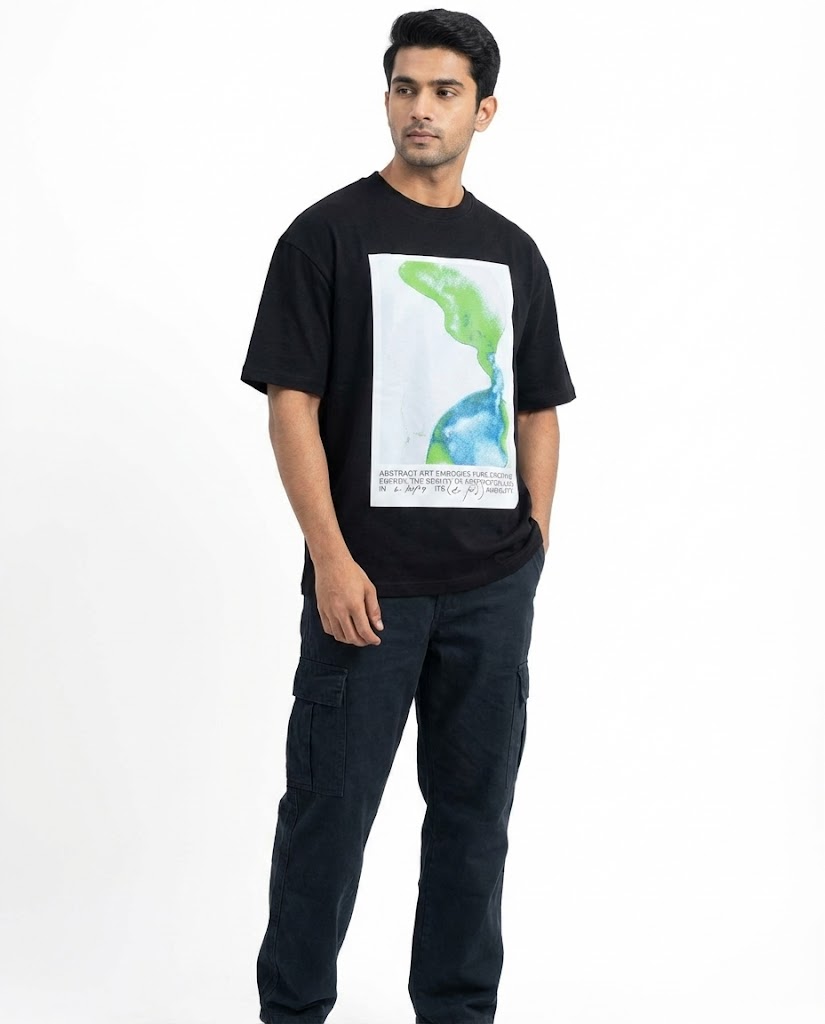 Men Printed Oversize Half Sleeves T-shirt