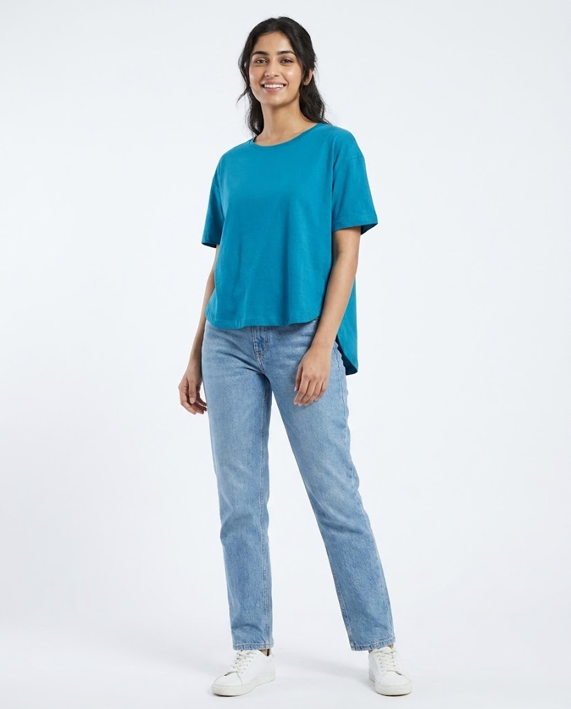 Women Plain Dildoran Half-Sleeve T-Shirt