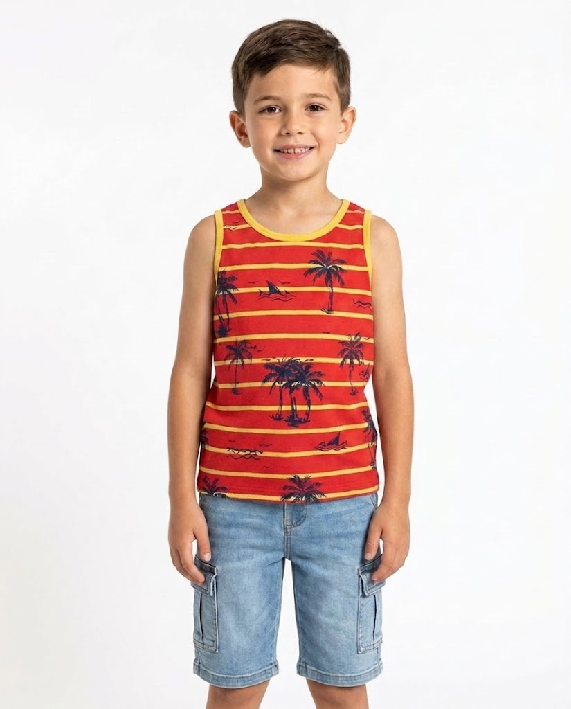 Boys Stripped Cut T-Shirt