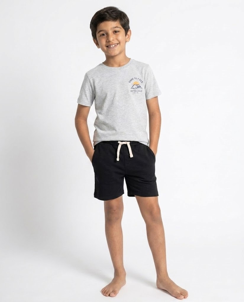 Boys Plain Summer Melton Short