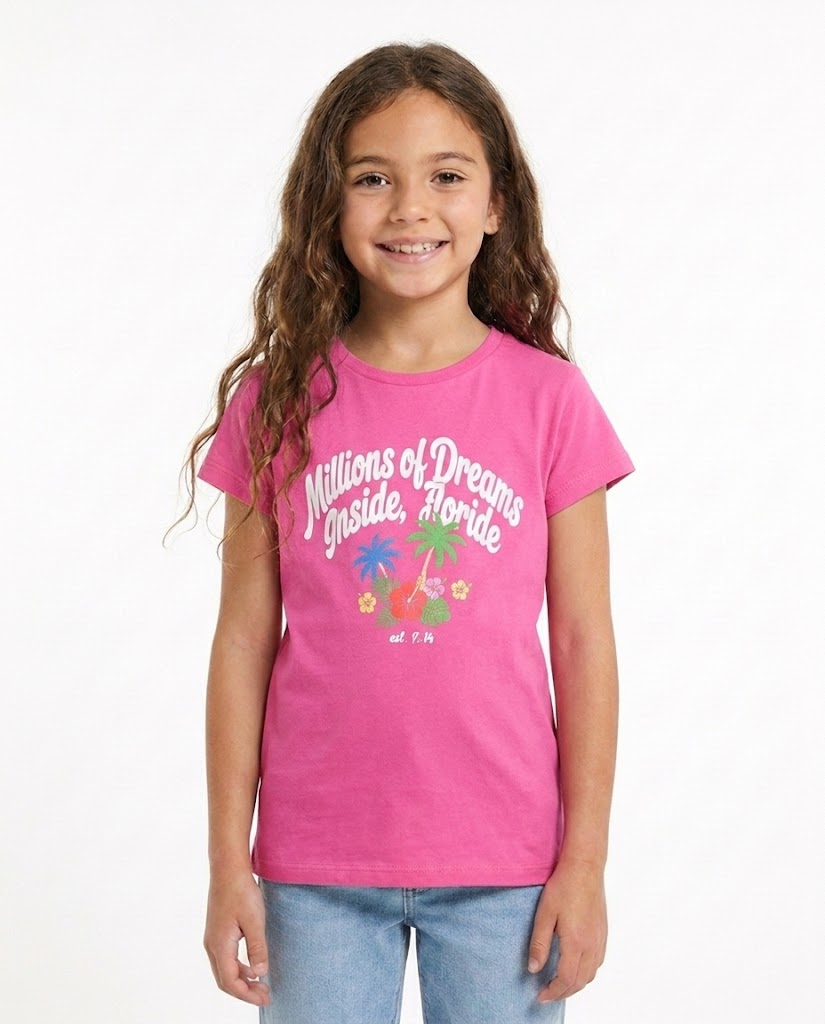 Girls Printed Millions Of Dreams Crop T-Shirt