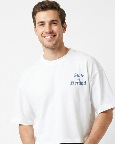 MEN PRINTED CREAT OVER SIZE T-SHIRT
