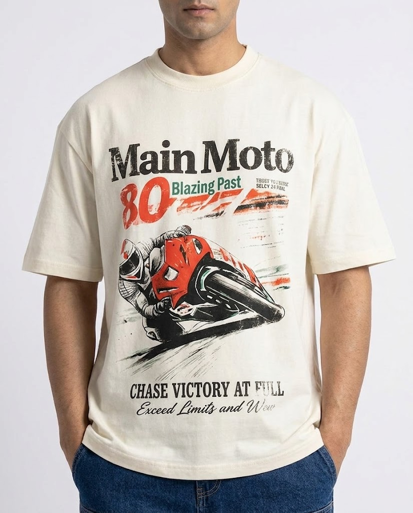 Men Printed Main Moto T-shirt Half Sleeves