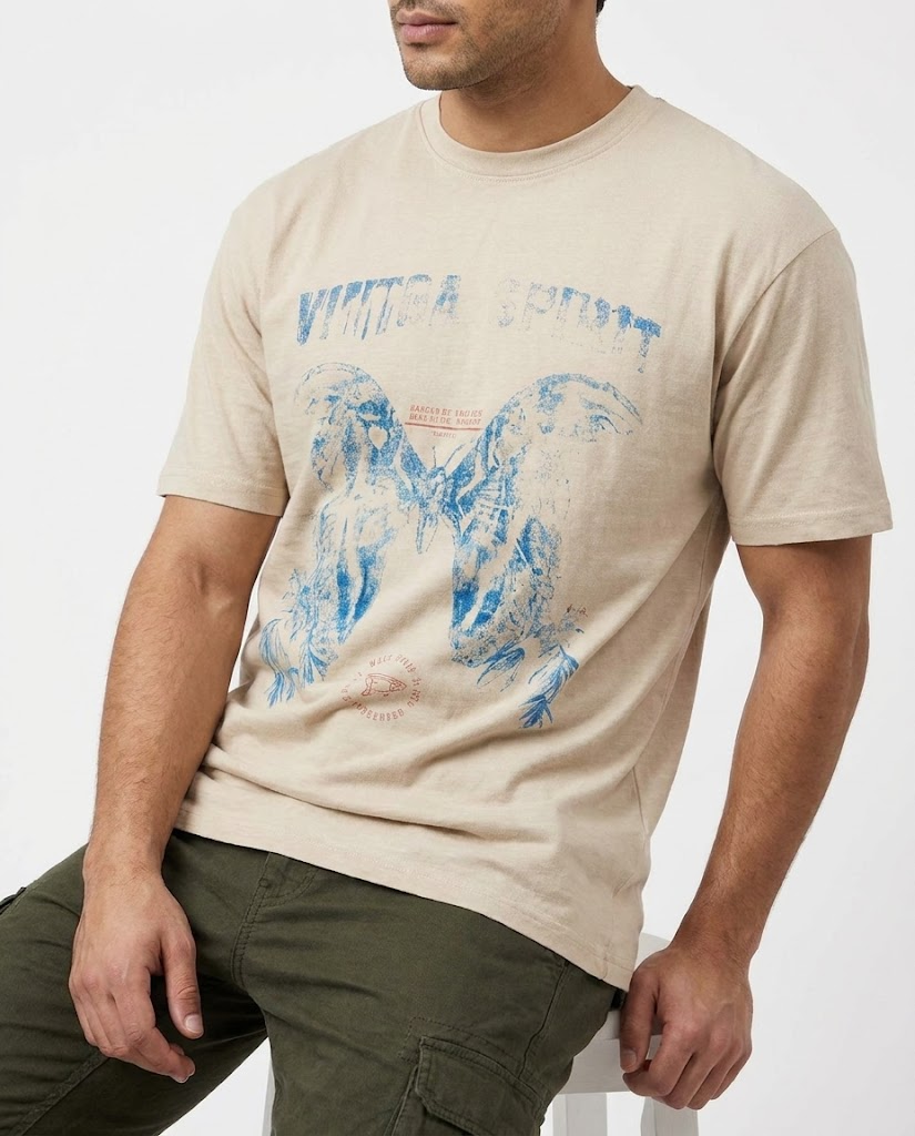 Men Printed Half Sleeves T-shirt Over Size