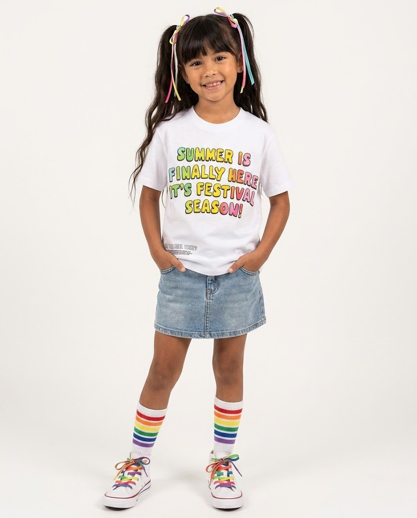 Girls Short Sleeves Printed T-Shirt