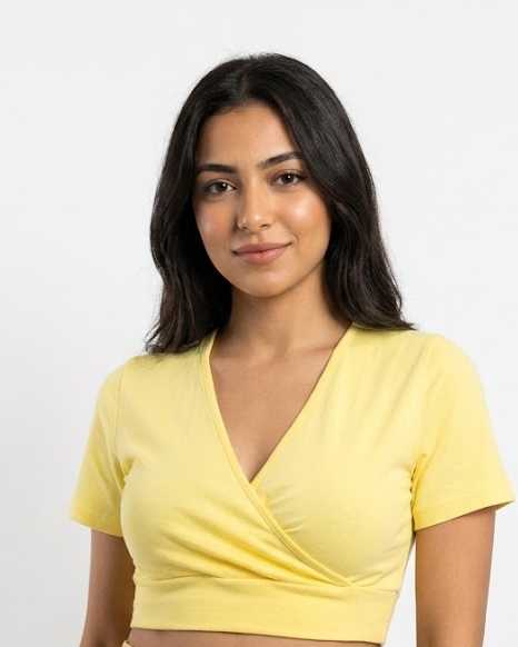 Women Plain Half-Sleeve Top
