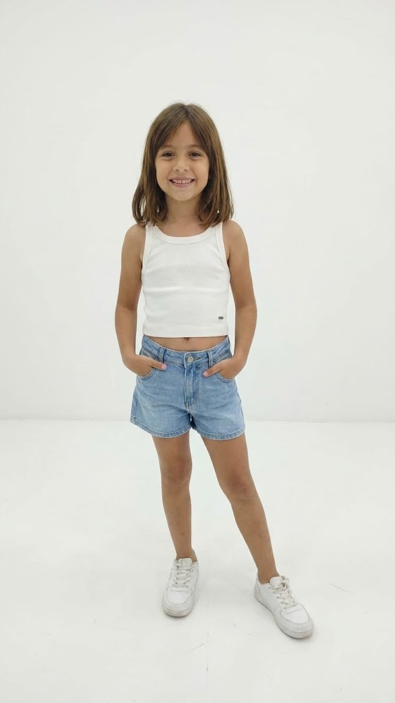 GIRLS PLAIN SLEEVLESS T-SHIRT