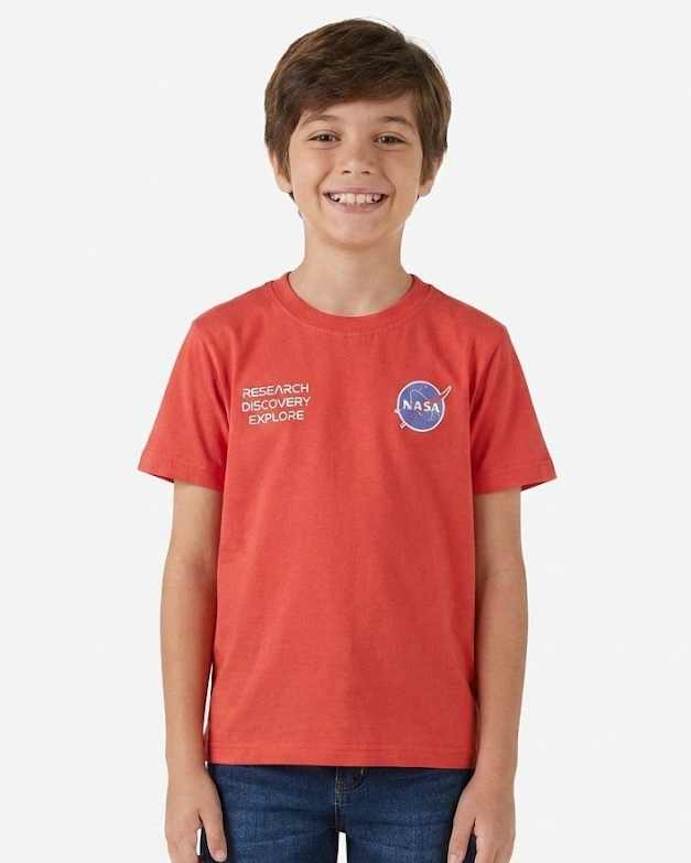 Boys Printed Nasa Half Sleeves T-shirt