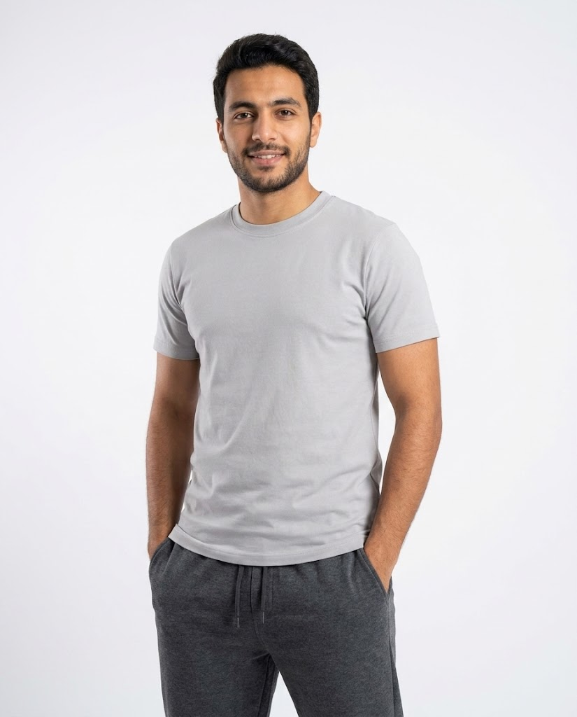 Men Plain Half Sleeves T-shirt