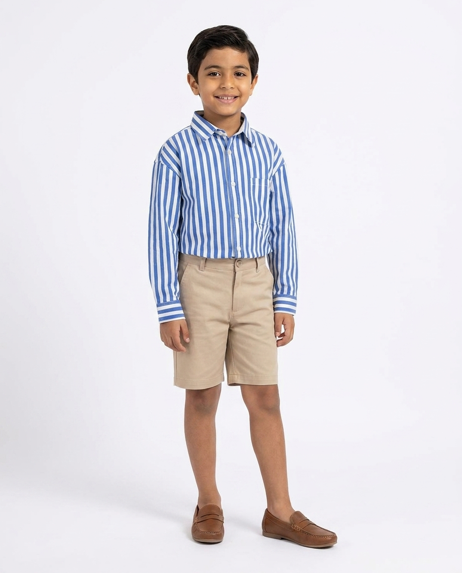 Boys Stripped Casual Long Sleeves Shirt