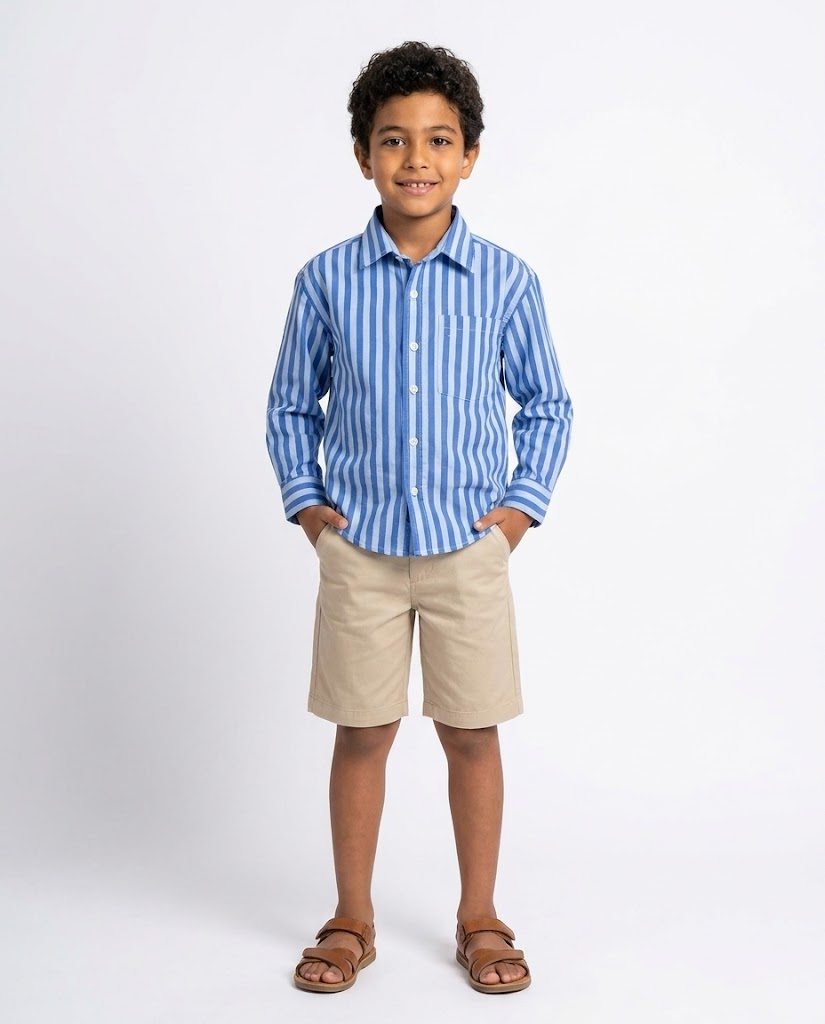 Boys Stripped Casual Long Sleeves Shirt