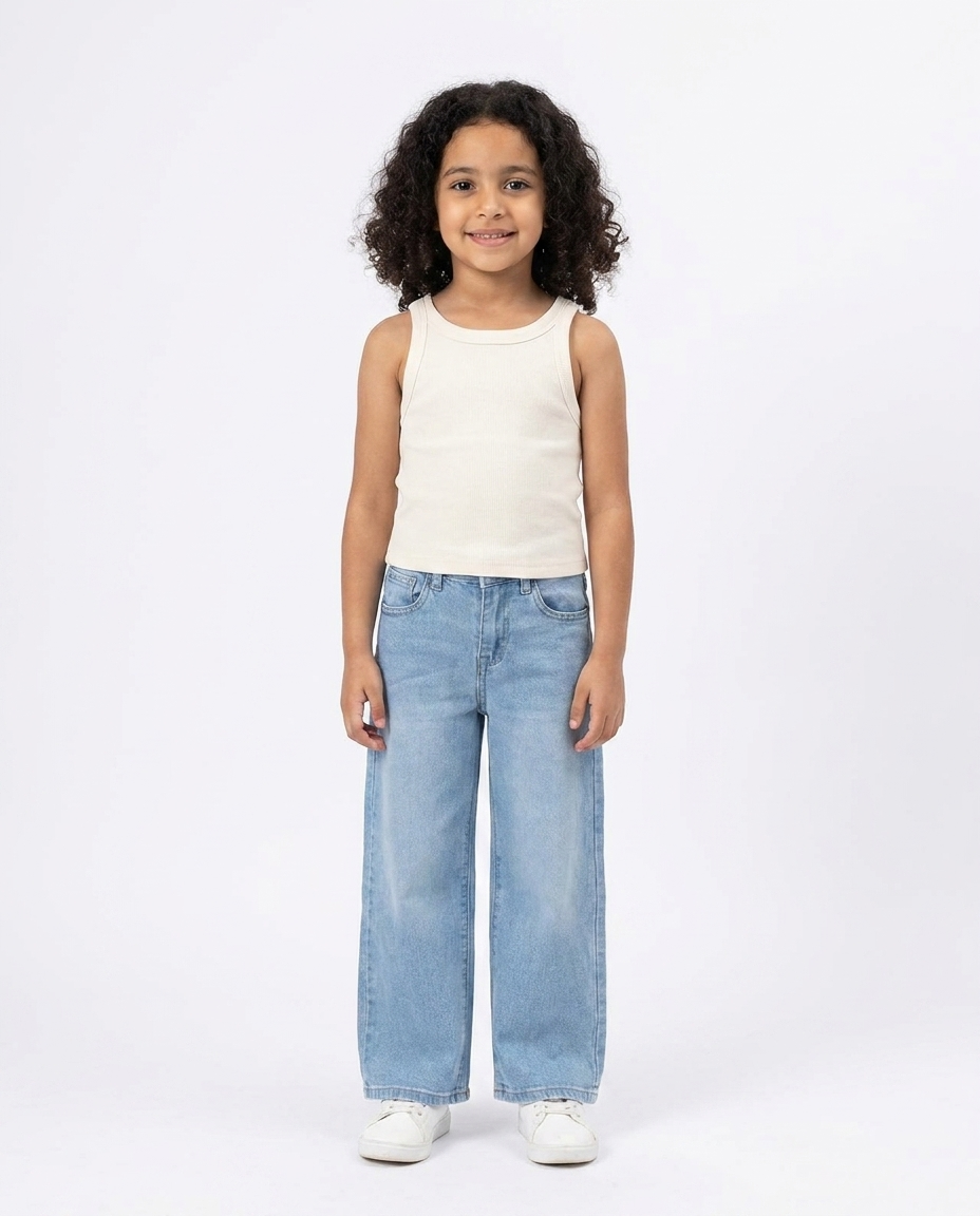 Girls Jeans Wide Leg Pant