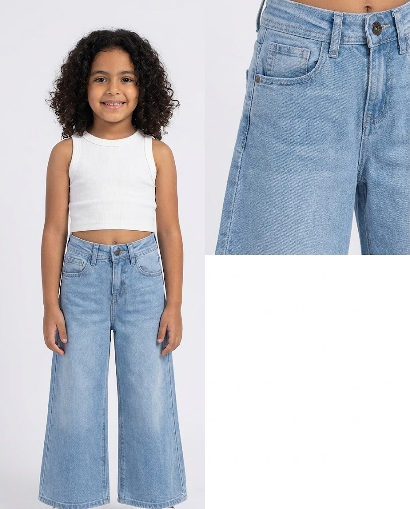 Girls Jeans Wide Leg Pant