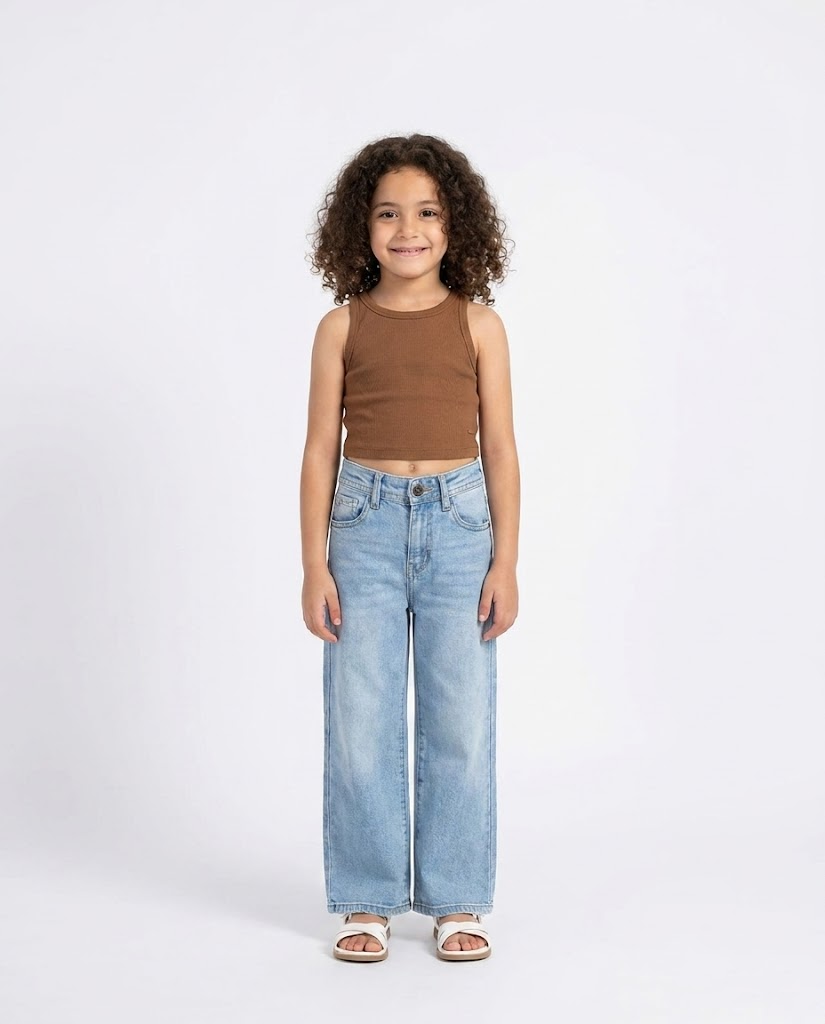 GIRLS PLAIN SLEEVLESS T-SHIRT